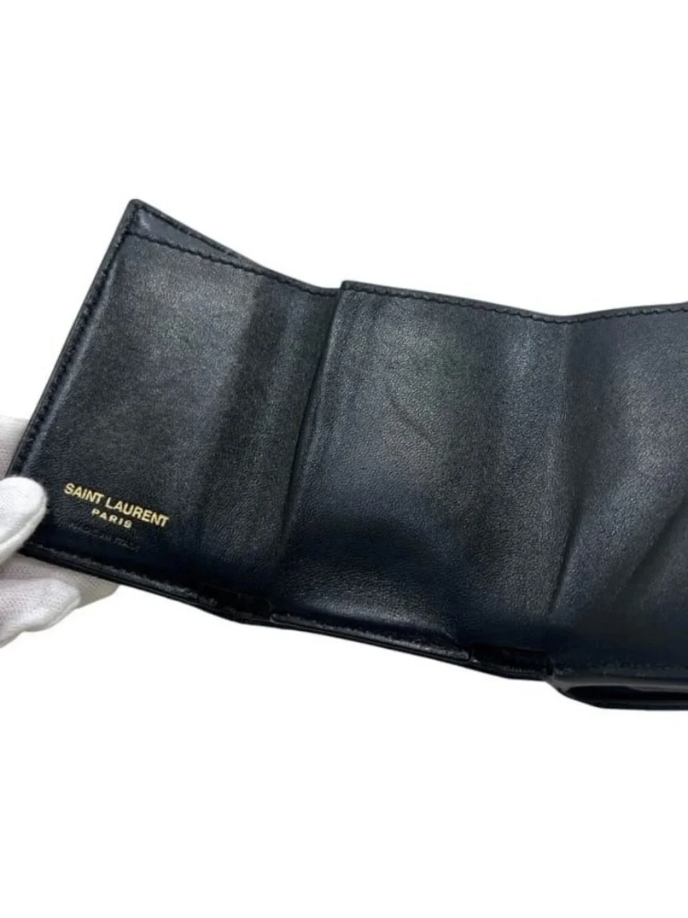 ★SOLD★ Saint Laurent Trifold Wallet Origami Tiny Black - Picture 7 of 10